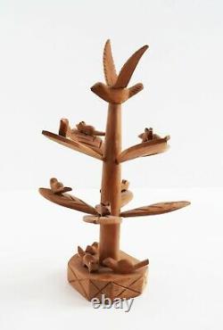George Lopez Cordova Sculpture Nouveau-mexique Art Populaire Maître D'arbre Animaux Sculpture