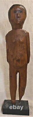 Good Folk Art Rustic Naive Carved Wood Figure 14