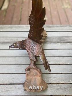 Grand Millésime Signé Main Sculpté Eagle Santiago Alejo Folk Art