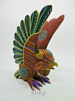 Grand Oaxacan Alebrije, Sculpture En Bois Coloré, Sculpture D'art Populaire Mexicaine Signée