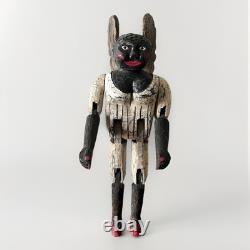 Grand Shane Campbell (Américain, 20e siècle) Ange articulé en bois sculpté Art populaire