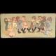 Grand Grand Relief En Bois Allemand Vintage De 19 Enfants &agrave; La Corde, Art Populaire Mcm