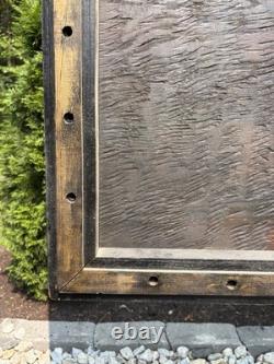 Grand panneau d'art populaire en bois sculpté vintage avec aigle américain patriotique et drapeau