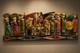 Grand Panneau Mural En Relief Repr&eacute;sentant Une Procession D&rsquo;&eacute;l&eacute;phants, En Bois Peint Sculpt&eacute; &agrave; La Main, Art Populaire