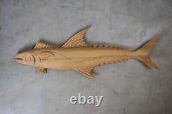 Grand poisson sculpté en art populaire par Dan Williams 1984