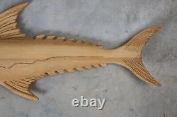 Grand poisson sculpté en art populaire par Dan Williams 1984