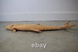 Grand poisson sculpté en art populaire par Dan Williams 1984