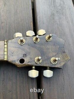Guitare en bois instrument artisanal folklorique sculptée à la main Texas Lone Star