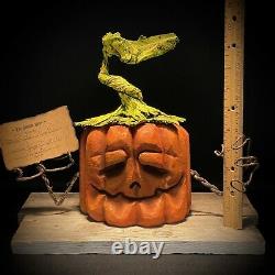 Halloween, Citrouille Rotative, Sculpture De Bois, Sculpture De Tronçonneuse, Art Du Bois, Shrum