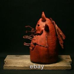 Halloween Petit Demon Wood Carving, Chainsaw Carving, Wood Art, Folk Art, Shrum