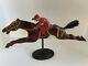 Hc Evans Wood Carnival Sculpté Racehorse Course Cheval Folk Art 1920-1940