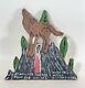 Howard Finster Folk Art Howling Wolf Début De La Sculpture En Bois D'émail 1986 # 5000.263
