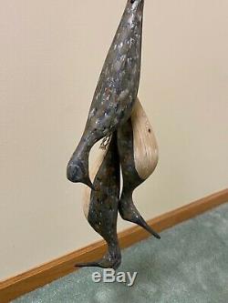 Htf William Kirkpatrick Wek Shorebird Art Populaire En Bois Sculpté Decoy Stringer 3