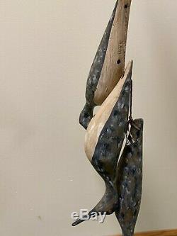 Htf William Kirkpatrick Wek Shorebird Art Populaire En Bois Sculpté Decoy Stringer 3