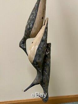 Htf William Kirkpatrick Wek Shorebird Art Populaire En Bois Sculpté Decoy Stringer 3