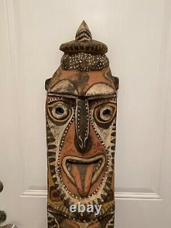Huge Vintage Sepik River Abstract Sculpture Folk Art Papouasie-nouvelle-guinée Carving