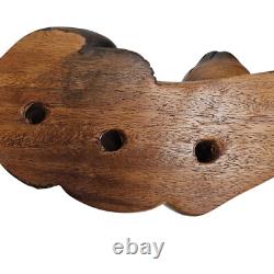 Immense sculpture en bois sculpté à la main d'art folklorique de chat siamois et ses chatons - Thaïlande - 4 pièces - 20,5 pouces