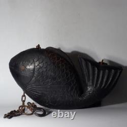 Japonais en bois sculpté Jizai kagi dorade Irori cheminée carpe art populaire JZI106