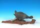 John & Clara Sawyer Vintage Running Coot Duck Wood Carving Folk Art Decoy Excl