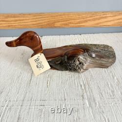 Joli poteau de clôture en bois sculpté à la main, canard par Tim Bergren chez Rocky Mountain Rustic
