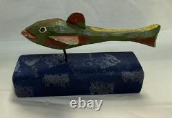 Jonathan Bastian ART POPULAIRE POISSON CARVÉ 1990