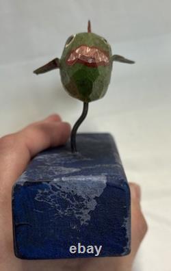 Jonathan Bastian ART POPULAIRE POISSON CARVÉ 1990