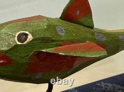 Jonathan Bastian ART POPULAIRE POISSON CARVÉ 1990