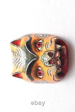 LOT de 3 MASQUES MINIATURES ANTIQUES CARVÉS EN FOLK ART MEXICAIN GUERRERO