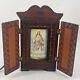 Lampe D'autel En Bois Sculpté à La Main, Art Populaire Religieux Vintage De Jésus