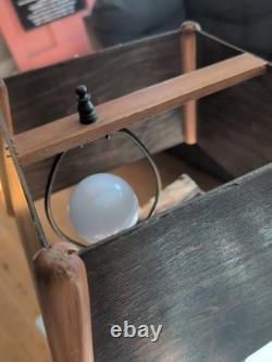 Lampe de table nautique en bois sculpté d'art populaire vintage énorme, ancre de capitaine MCM marin