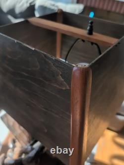 Lampe de table nautique en bois sculpté d'art populaire vintage énorme, ancre de capitaine MCM marin