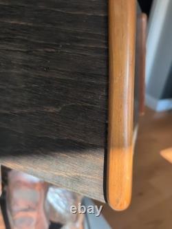 Lampe de table nautique en bois sculpté d'art populaire vintage énorme, ancre de capitaine MCM marin