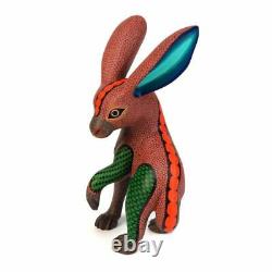 Lapin Oaxacan Alevé Bois Animal Sculpture Mexican Folk Art Sculpture