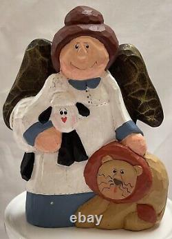 MCF Sculptures Originales Vintage Eddie Walker Crèche Sculptée à la Main Art Populaire