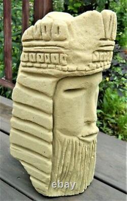 M. Imagination Chicago Afro-am. Folk Visionnaire Dreaming King Sandstone Carving