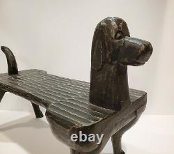 Main-carved Postmodernisme Dog Footstool, Stephen Huneck Folk Art, Vers 2000