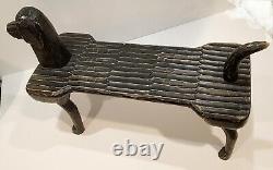 Main-carved Postmodernisme Dog Footstool, Stephen Huneck Folk Art, Vers 2000