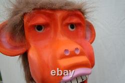 Marionnette ventriloque d'orang-outan comédien en bois sculpté à la main - Art populaire du singe