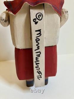 Mary Myers Casse-noisette folklorique sculpté à la main pour le 4 juillet, signé n°12, fabriqué en 2000
