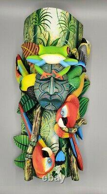 Masque D'art Populaire De Boruca Peint En Bois Sculpté De Neftali Rojas Morales