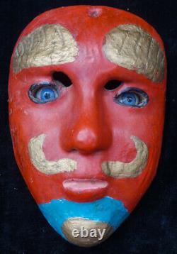 Masque De Danse Moor Sculpté À La Main D'alta Verapaz, Guatemala