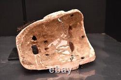Masque Vintage Mexicain Guerrier Homme Avec Grand Nez Art Populaire Cérémonial Sculpté Bois