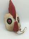 Masque D'oiseau Coq Sculpté à La Main En Art Populaire Vintage Suspendu