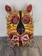 Masque De Tigre Mexicain Sculpté En Bois Peint Masque De Tigre Guerrero Art Populaire Cérémoniel