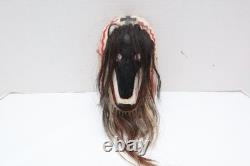 Masque de danse Pascola Yaqui vintage mexicain, art populaire en bois sculpté du milieu du 20e siècle