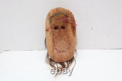 Masque de danse Pascola Yaqui vintage mexicain, art populaire en bois sculpté du milieu du 20e siècle