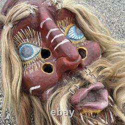 Masque de danse en bois sculpté folk art mexicain rare des années 1960/1970 de Sinaloa