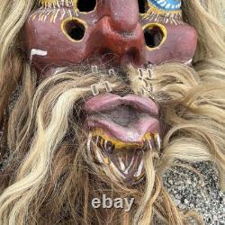 Masque de danse en bois sculpté folk art mexicain rare des années 1960/1970 de Sinaloa