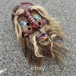 Masque de danse en bois sculpté folk art mexicain rare des années 1960/1970 de Sinaloa