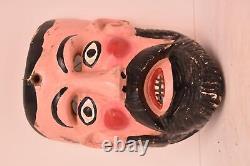 Masque de danse en bois sculpté vintage MEXICAIN FOLKLORIQUE homme barbu de Veracruz Carnaval